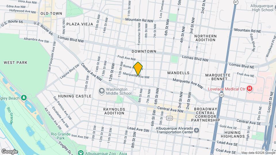 816 Marquette Ave NW Mapa y Detalles de la Ubicación