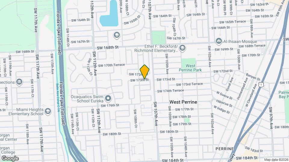 10750 SW 173rd St Map and Location Details