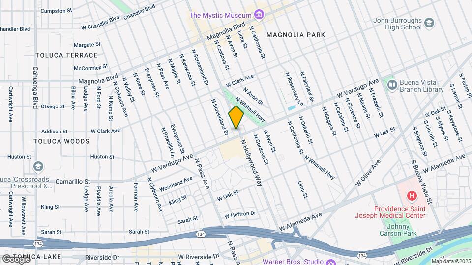 605 N Hollywood Way Map and Location Details