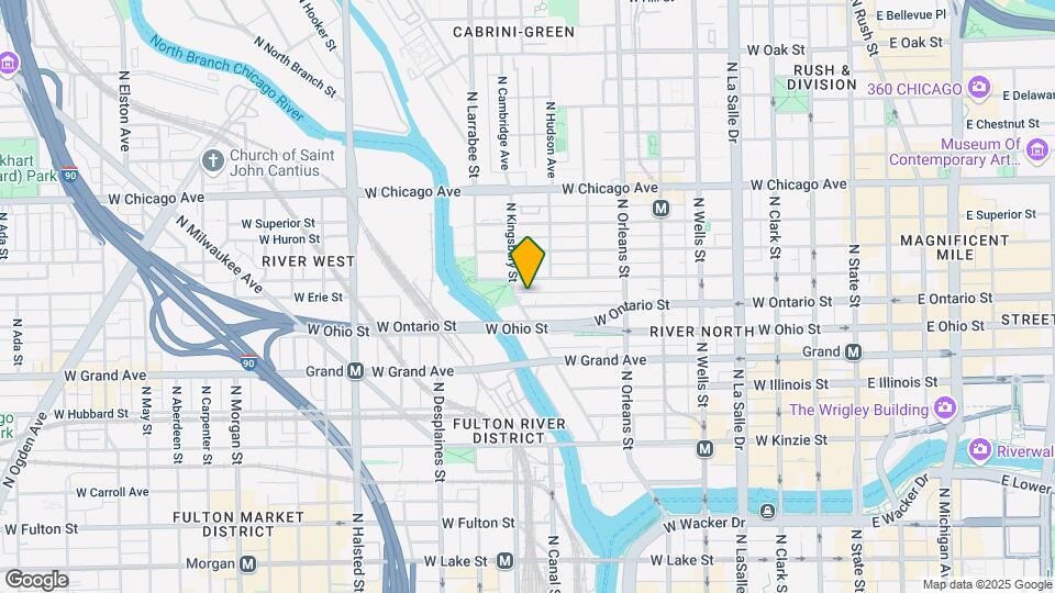 645 N Kingsbury St Map and Location Details