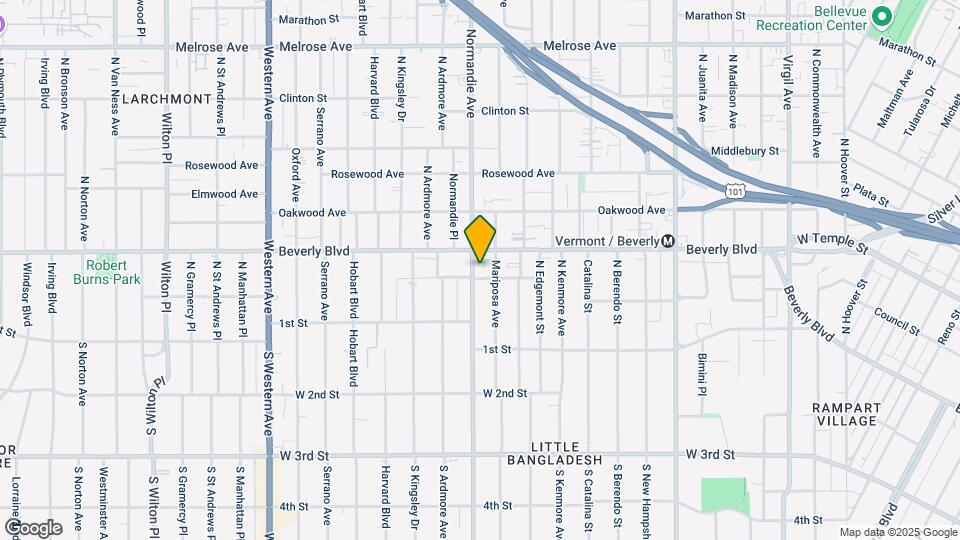 206 N Normandie Ave Mapa y Detalles de la Ubicación