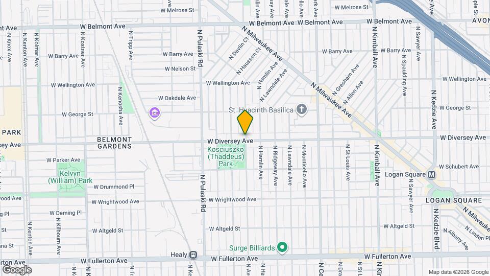 3836 W Diversey Ave Map and Location Details