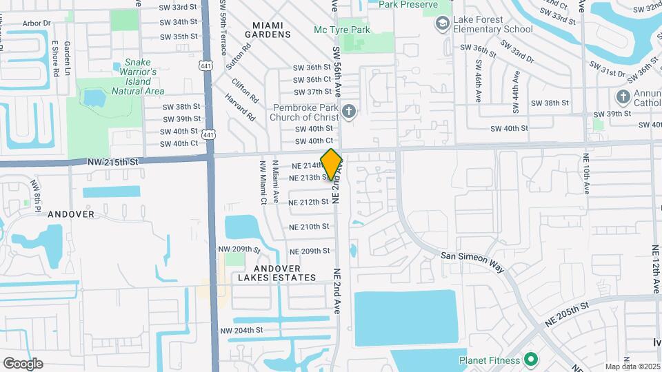 191 NE 212th Terrace Map and Location Details