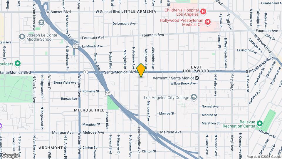 1050 N Normandie Ave Map and Location Details