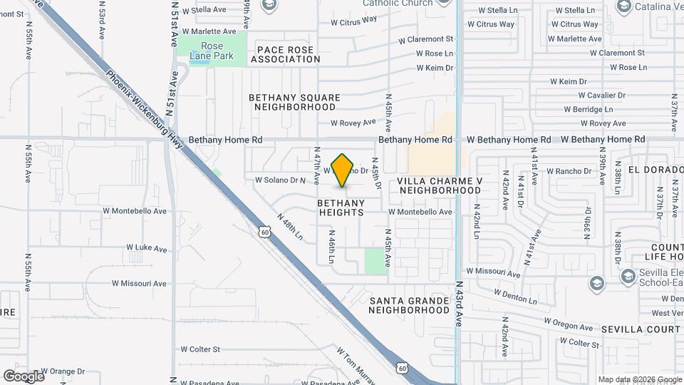 5726 N 46th Ave Mapa y Detalles de la Ubicación