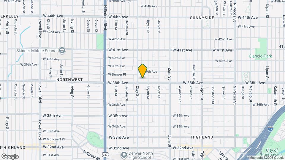 2643 W 38th Ave Map and Location Details