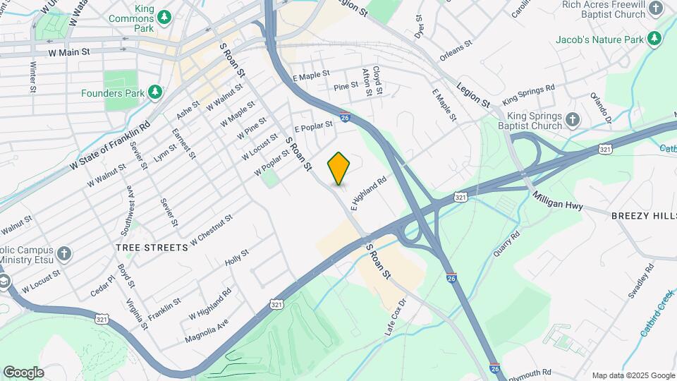 1401 S Roan St Map and Location Details