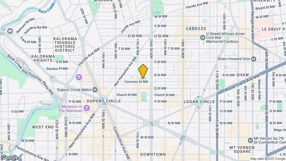 1617 Corcoran St NW, Unit A Map and Location Details