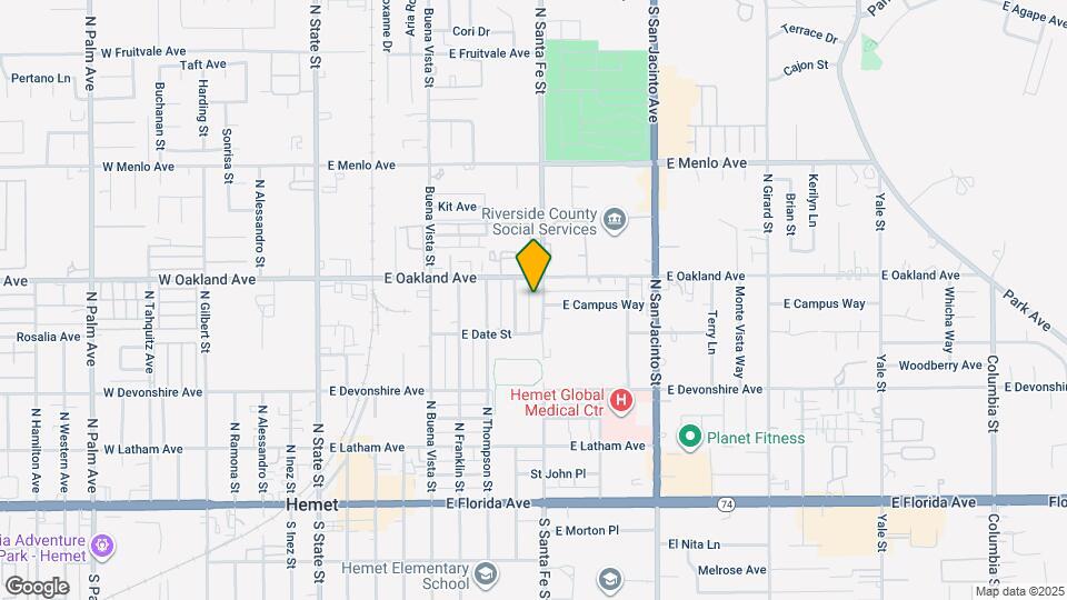 445 N Santa Fe St Map and Location Details
