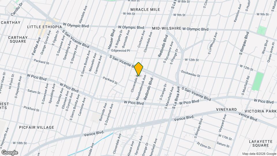 1284 S Cloverdale Ave, Unit 3plx Map and Location Details
