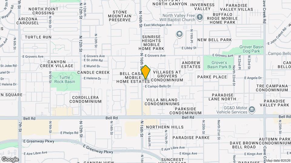 17416 N 16th Pl Map and Location Details