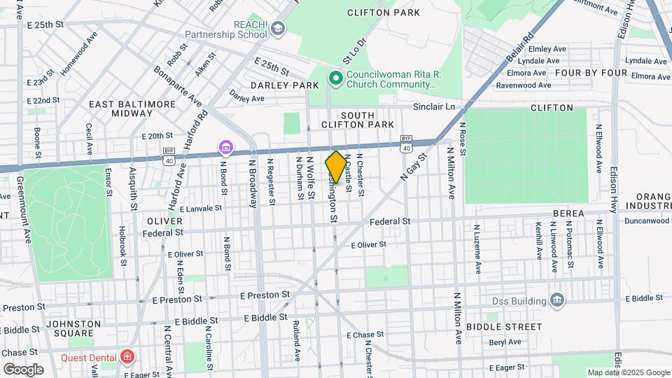 1729 N Washington St Map and Location Details