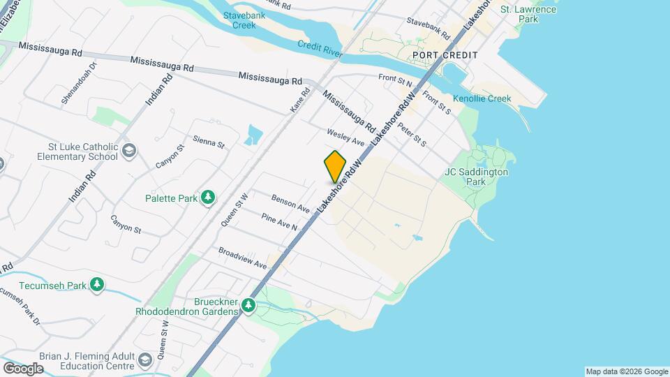 262 Lakeshore Rd W Map and Location Details