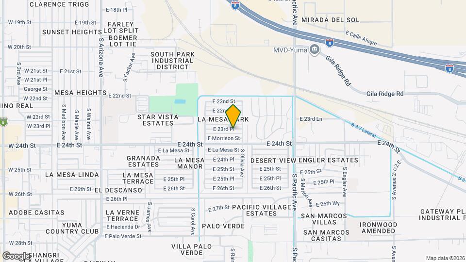 1347 E 23rd Pl Mapa y Detalles de la Ubicación