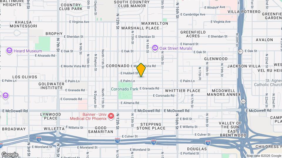1326 E Palm Ln Map and Location Details