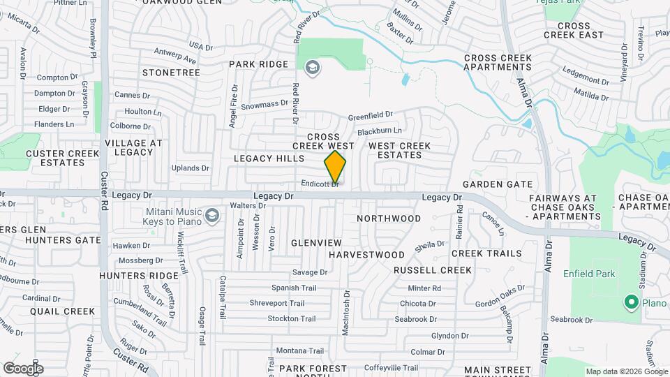 1512 Endicott Dr Map and Location Details