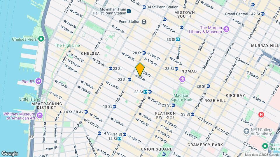 160 W 24th St Map and Location Details