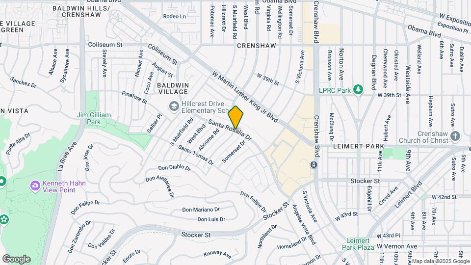 3920 Santa Rosalia Dr Map and Location Details