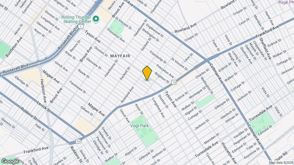 3337 Disston St Map and Location Details