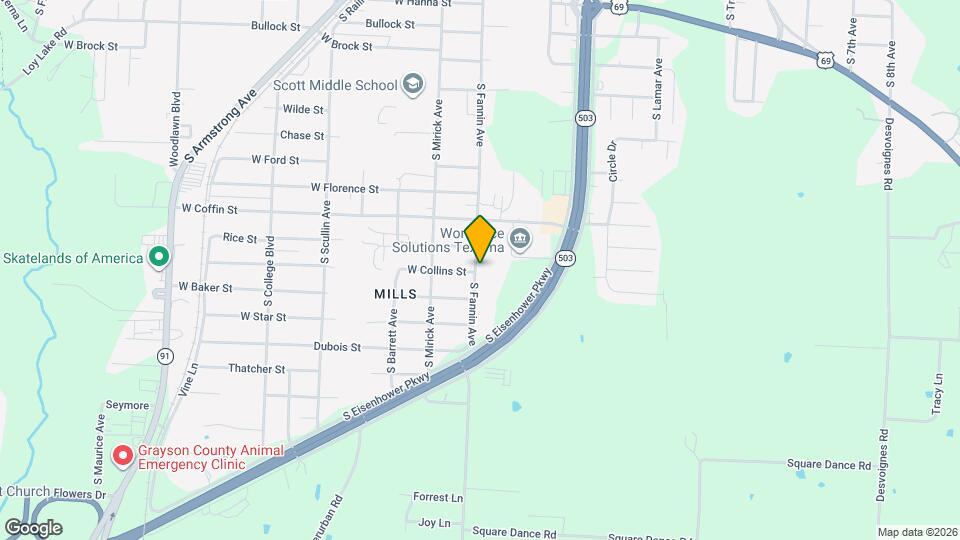 2524 S Fannin Ave Mapa y Detalles de la Ubicación