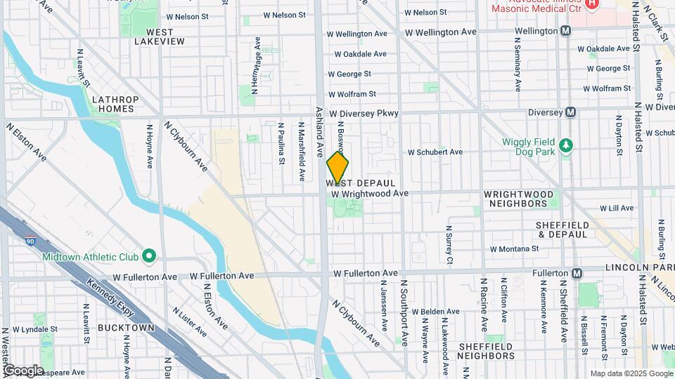 1538 W Wrightwood Ave, Unit 3 Map and Location Details
