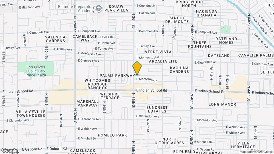 3610 E Monterosa St Mapa y Detalles de la Ubicación