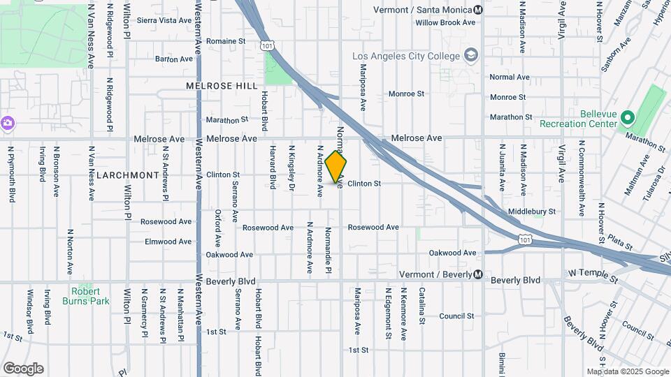 537 N Normandie Ave Map and Location Details
