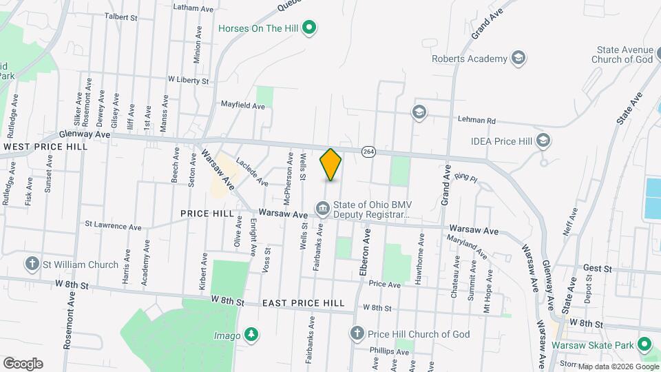 1042 Fairbanks Ave Map and Location Details