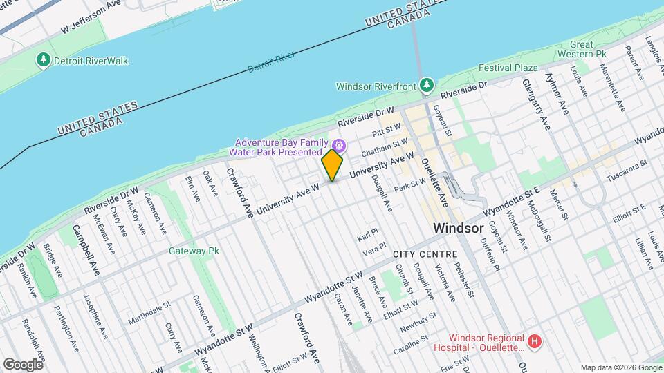 493 University Ave W Map and Location Details