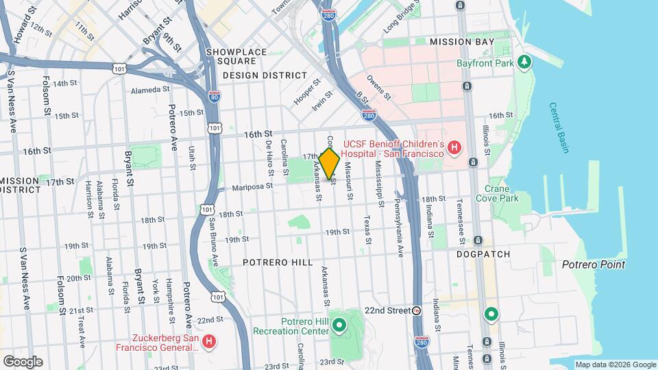 1401 Mariposa St Map and Location Details