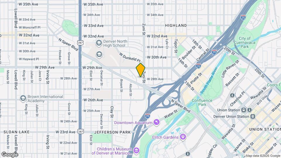 2777 Zuni St Map and Location Details