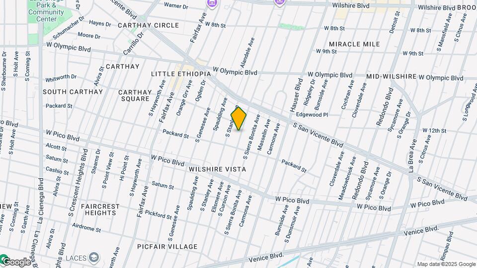 1221 S Curson Ave Map and Location Details