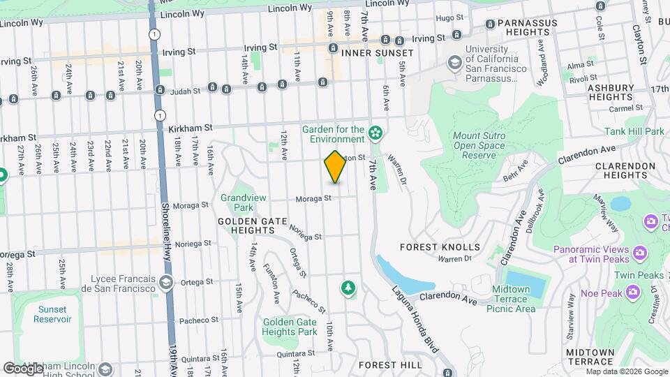 1681 9th Ave, Unit Inner Sunset - 9th & Moraga Map and Location Details