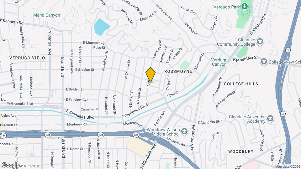 1136 Cordova Ave Mapa y Detalles de la Ubicación