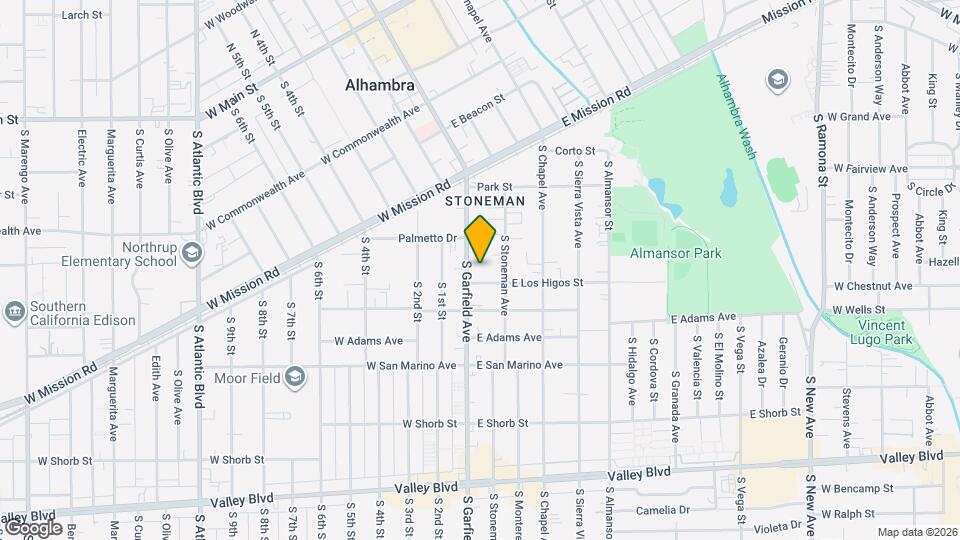 834 S Garfield Ave Map and Location Details