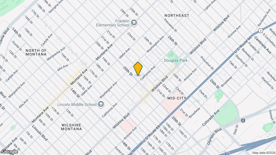 1045 20th St, Unit E Map and Location Details