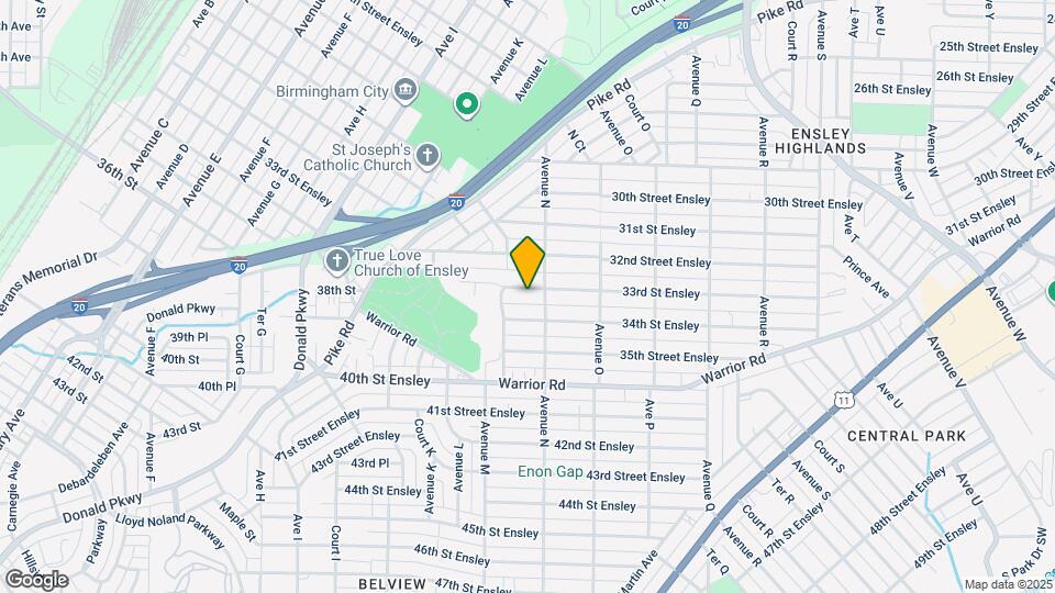 1321 33rd St Ensley Map and Location Details
