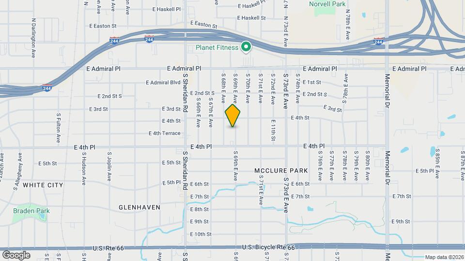 424 S 69th E Ave Mapa y Detalles de la Ubicación