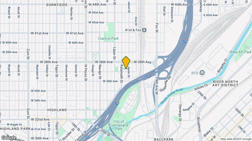 1125 W 37th Ave Map and Location Details