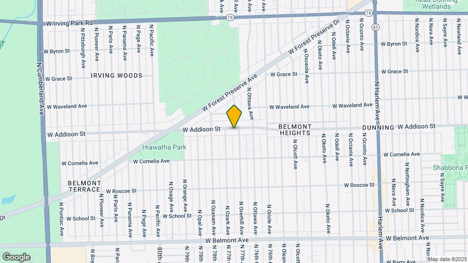 7709 W Addison St Map and Location Details