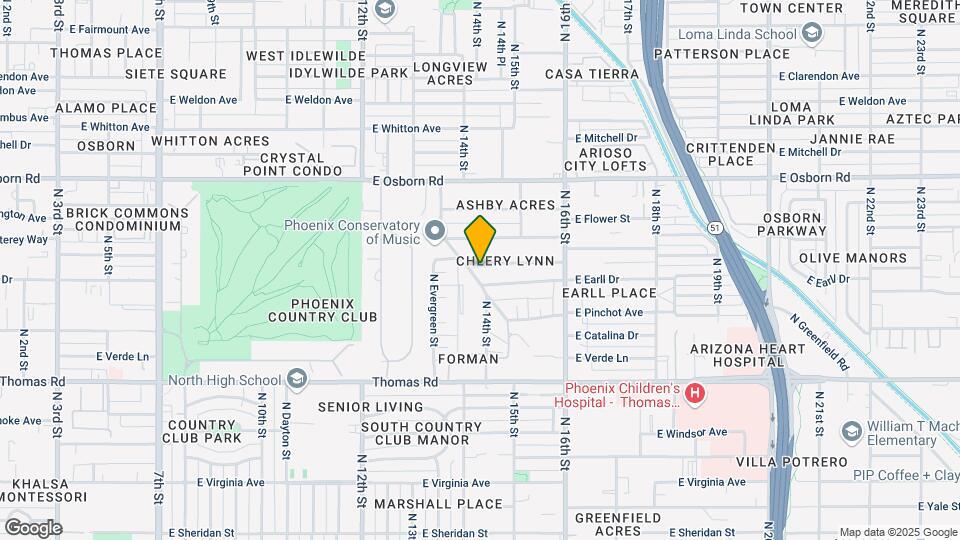 1509 E Cheery Lynn Rd Map and Location Details