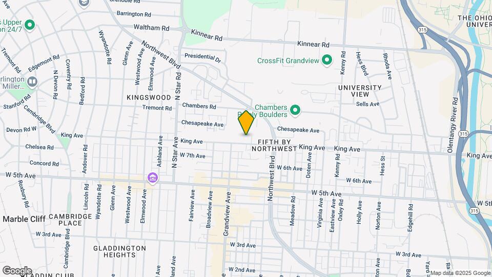 1350 King Ave Map and Location Details