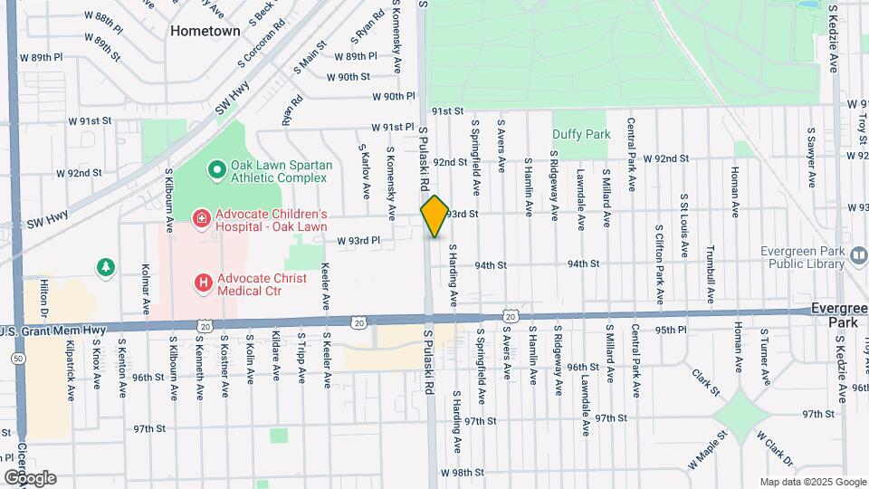 9341 S. Pulaski Rd. Mapa y Detalles de la Ubicación