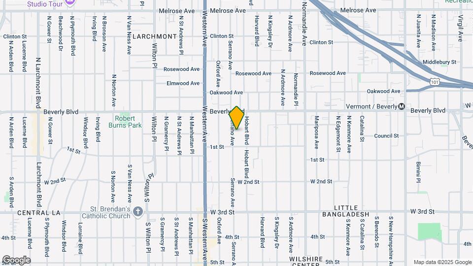 132 N Serrano Ave Map and Location Details