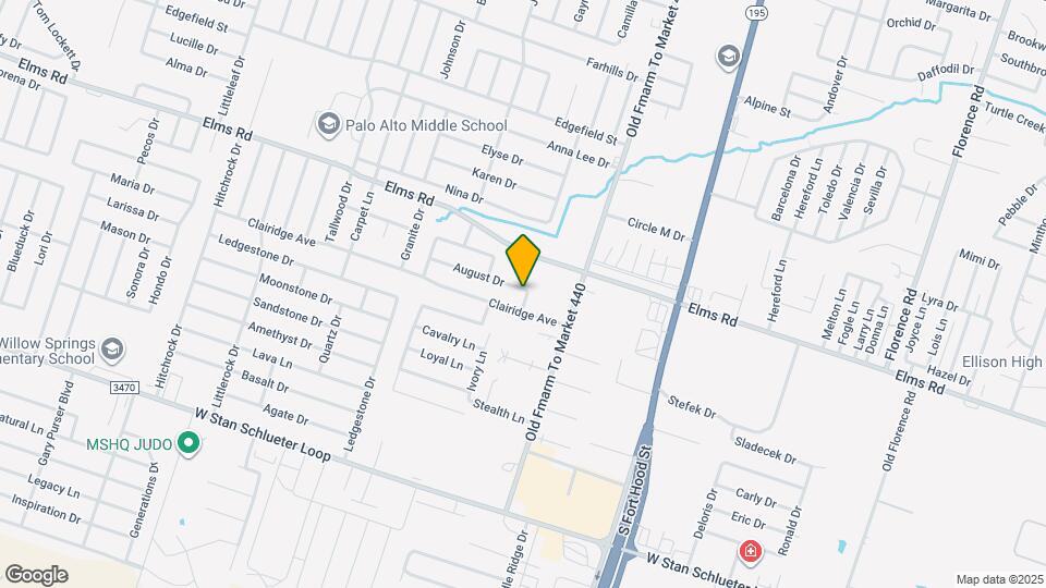 1102 August Dr Map and Location Details