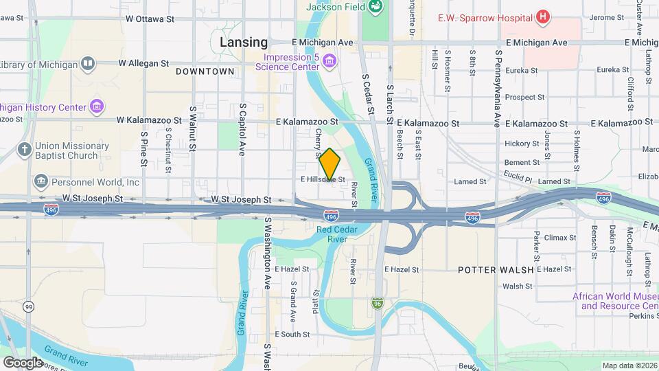 314 E Hillsdale St Map and Location Details