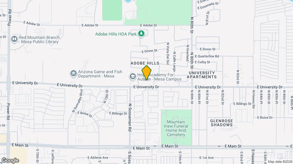 7705 E Caballero St Mapa y Detalles de la Ubicación