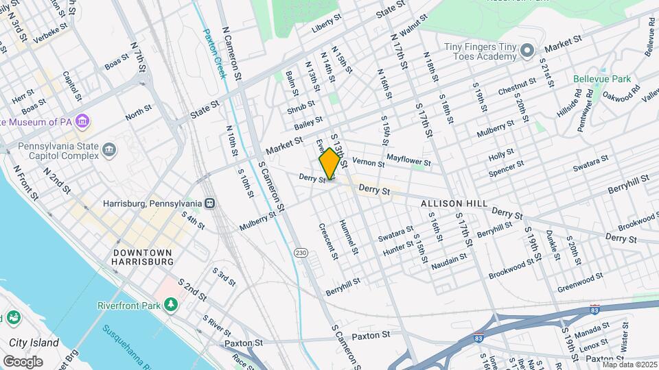 1227 Derry St Mapa y Detalles de la Ubicación