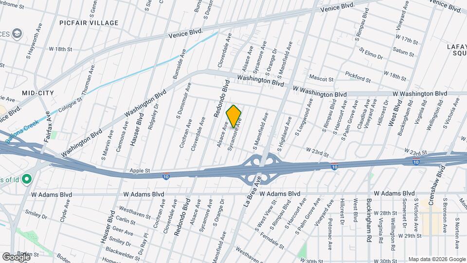 2215 S Sycamore Ave Map and Location Details