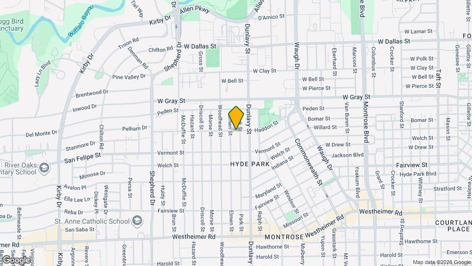 1915 Haddon St, Unit Houston Garage Apartment Map and Location Details